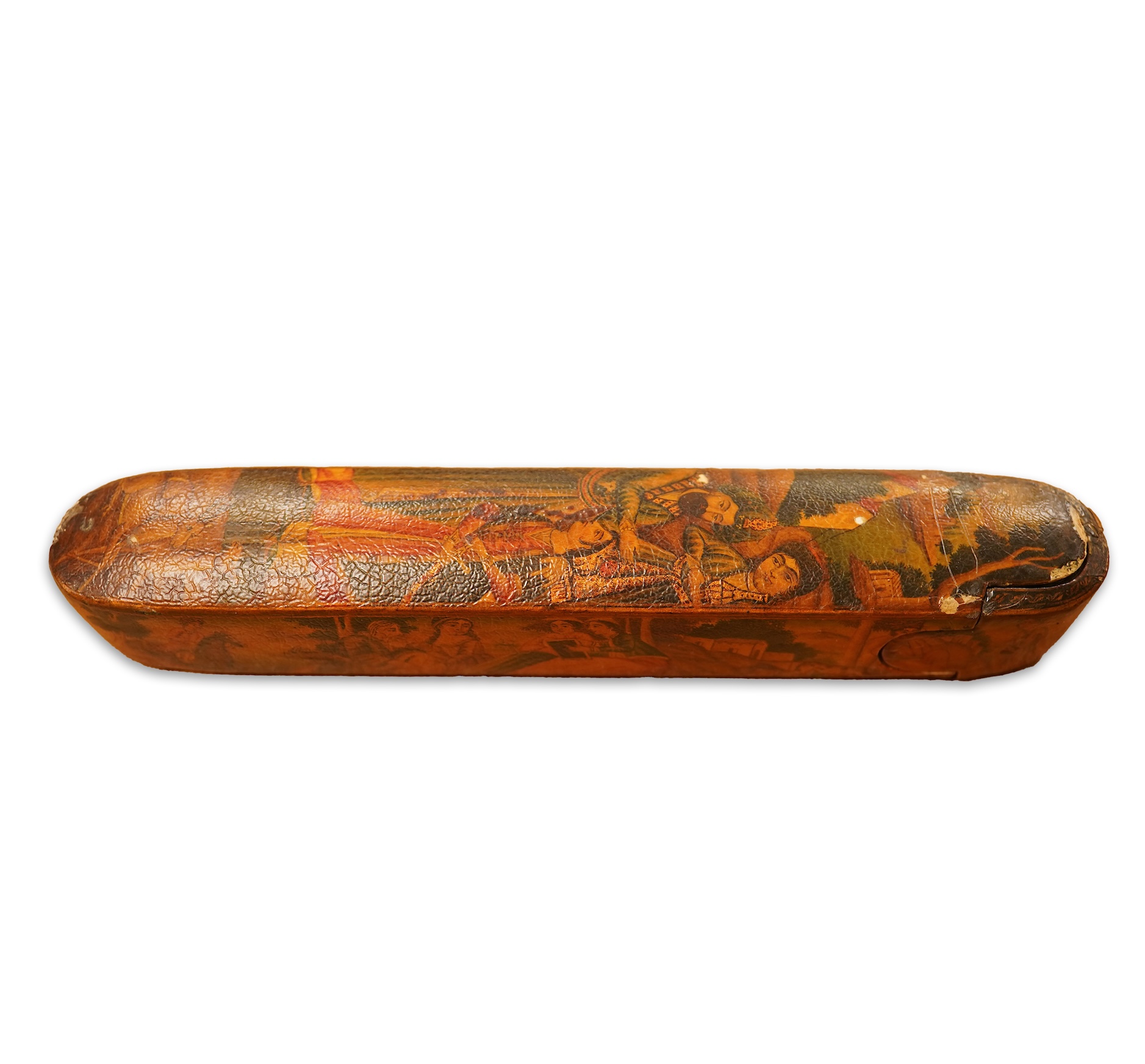 A 19th century Persian scribe’s pen box (qalamdan), 22.5cm long
